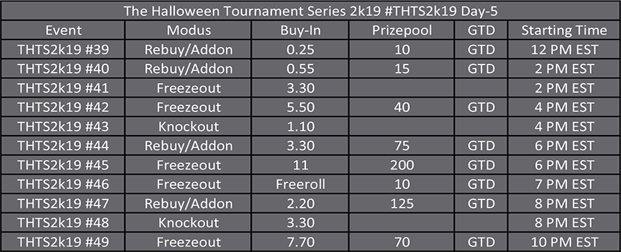 Halloween Tournament Series Day 5