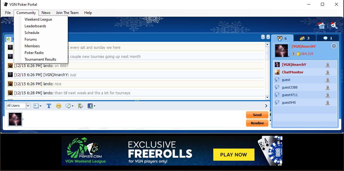 VGN Poker Portal Screenshot
